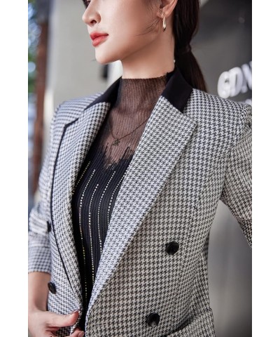 Womens Business Work Suit Set Blazer Pants for Office Lady Suit Set Slim Fit Blazer Pant White-black $26.95 Suits