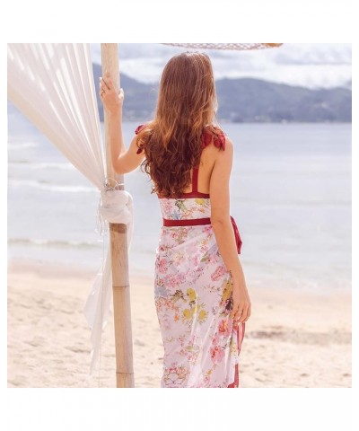 Women One Piece Swimsuit Vintage Floral Bathing Suits with Cover up Wrap Skirts Sarongs 2 Piece Monokini Beachwear Red $24.29...