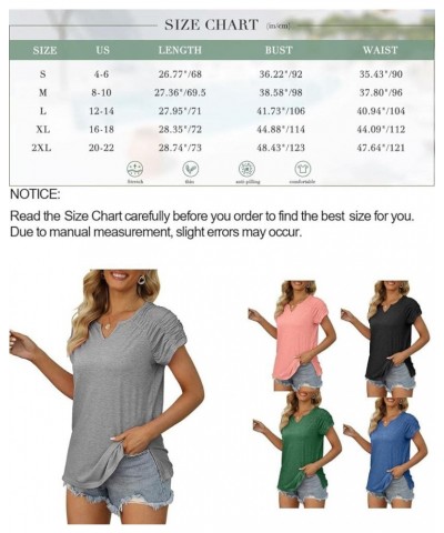 Womens Casual V Neck Loose Tops Summer T Shirts Fit Flowy Short Sleeve Shirts Medium Black $10.79 T-Shirts
