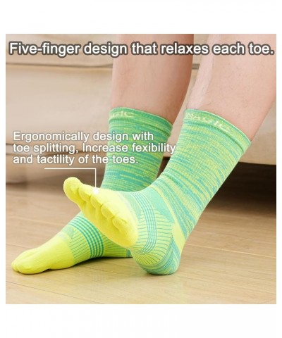 Toe Socks Men Women Athletic Running Coolmax Five Finger Crew Socks Comfortable Breathable Lightweight 3 Pairs E5005 Red, Clo...