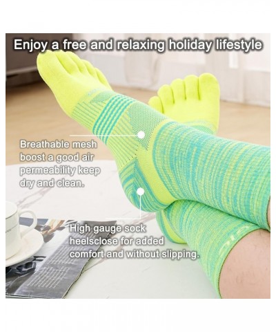 Toe Socks Men Women Athletic Running Coolmax Five Finger Crew Socks Comfortable Breathable Lightweight 3 Pairs E5005 Red, Clo...
