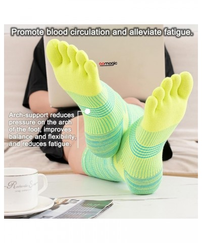 Toe Socks Men Women Athletic Running Coolmax Five Finger Crew Socks Comfortable Breathable Lightweight 3 Pairs E5005 Red, Clo...