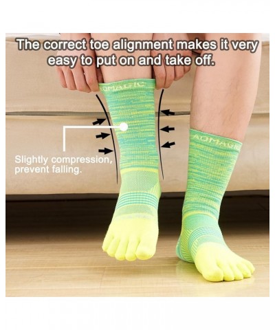 Toe Socks Men Women Athletic Running Coolmax Five Finger Crew Socks Comfortable Breathable Lightweight 3 Pairs E5005 Red, Clo...