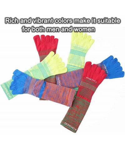Toe Socks Men Women Athletic Running Coolmax Five Finger Crew Socks Comfortable Breathable Lightweight 3 Pairs E5005 Red, Clo...