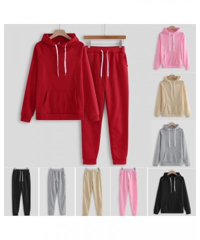 2 Piece Outfits for Women, Womens Sweatshirts Oversized Long Sleeve Hoodie Pullover Tracksuit Jogger Sweatsuits with Pockets ...