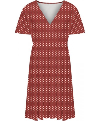 Angxiwan Women Plus Size Chiffon Dresses Summer Flowy A Line Midi Dress Solid Half Sleeve Knee Length Party Dress with Belt 2...