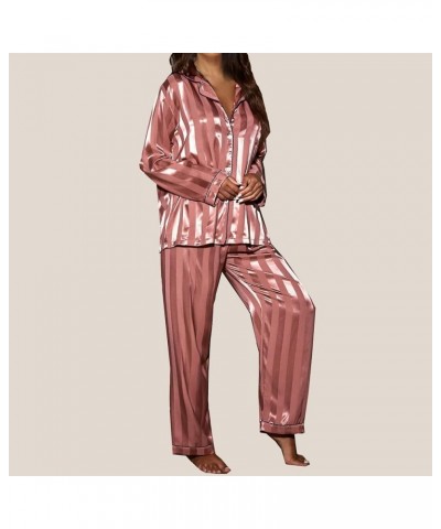 Silk Pajamas for Women Plus Size Womens Pajama Sets Cotton Shorts Silk Lace Pajamas Lounge Set A-hot Pink $16.68 Sleep & Lounge