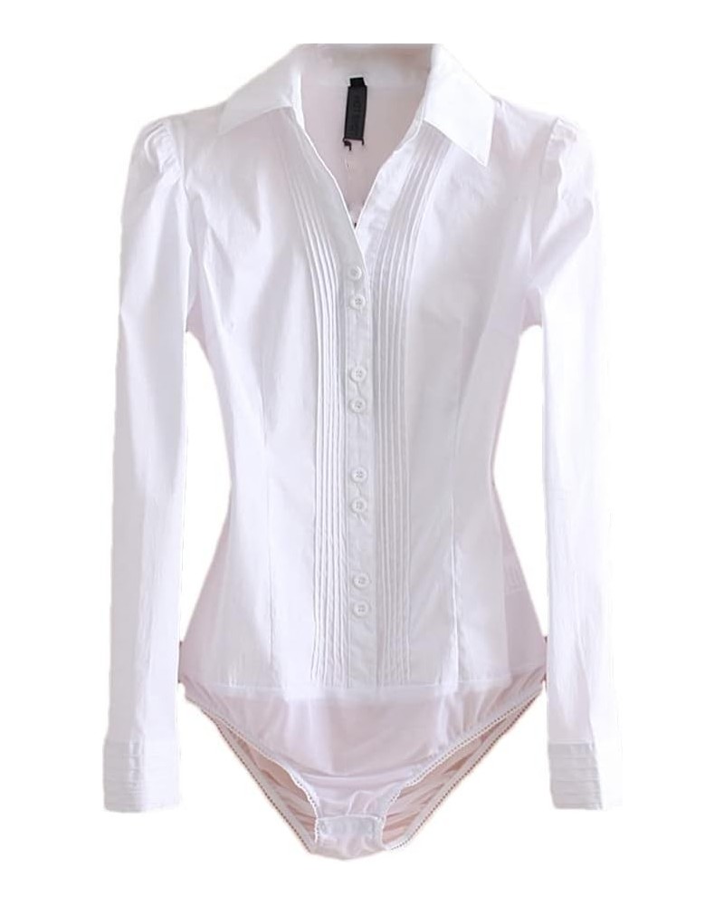 Bodysuits Women Rompers Office Lady Work Wear Shirts Blouses Female Tops Business Overalls Large White1 $19.74 Overalls