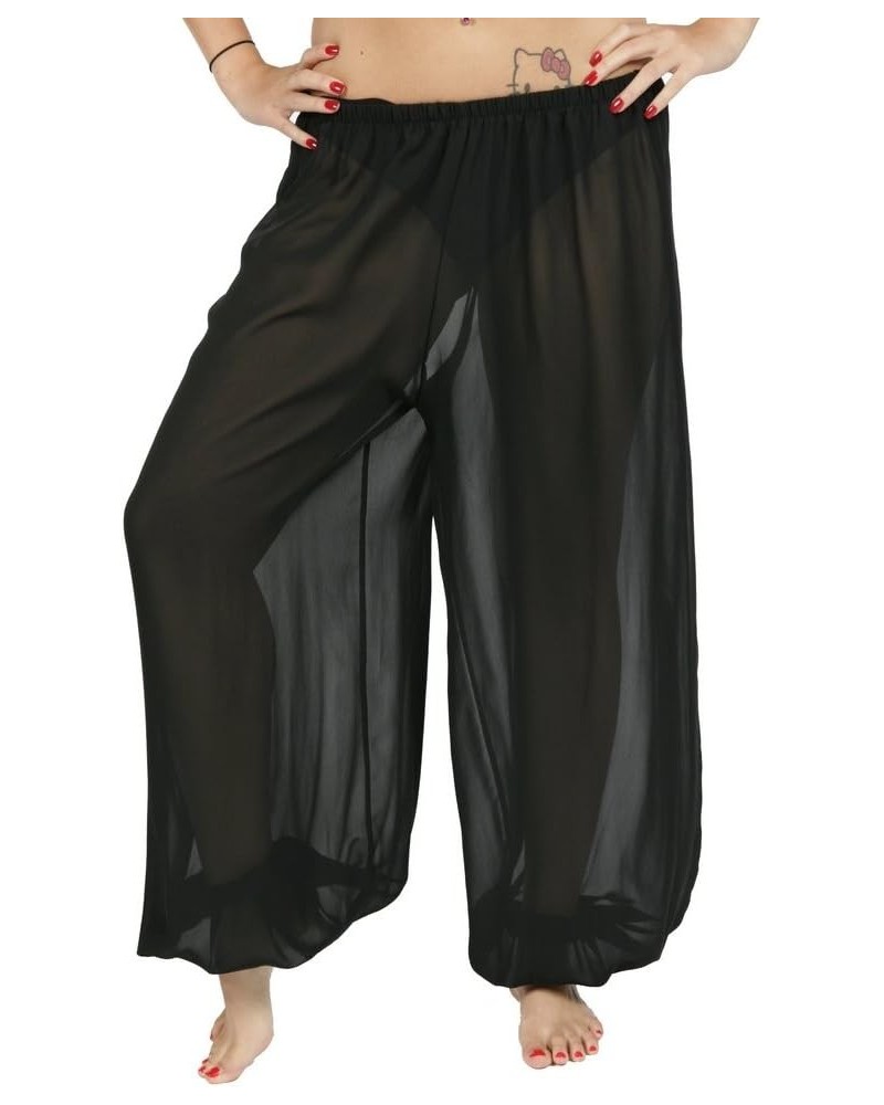 Belly Dance Chiffon Harem Pants | Sheer Shadow Black $16.10 Pants