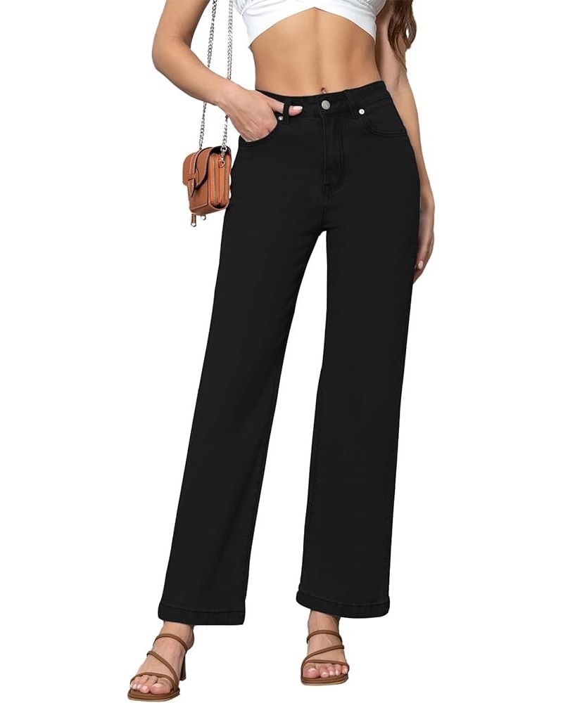 Womens Jeans High Waisted Straight Leg Loose Stretchy Lightweight Tummy Control Trendy Boyfriend Jeans for Women Black $29.99...