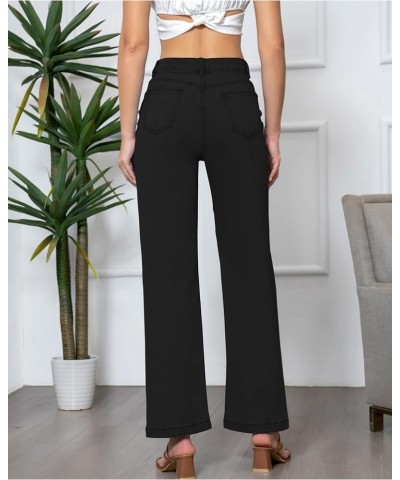 Womens Jeans High Waisted Straight Leg Loose Stretchy Lightweight Tummy Control Trendy Boyfriend Jeans for Women Black $29.99...