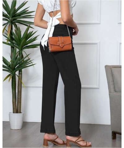 Womens Jeans High Waisted Straight Leg Loose Stretchy Lightweight Tummy Control Trendy Boyfriend Jeans for Women Black $29.99...