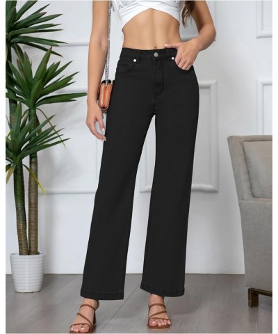 Womens Jeans High Waisted Straight Leg Loose Stretchy Lightweight Tummy Control Trendy Boyfriend Jeans for Women Black $29.99...