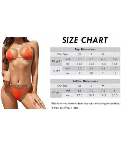 Women's Halter Brazilian Micro Bikini Thong Bathing Suit Two Piece Swimsuit Neon Orange $15.15 Swimsuits