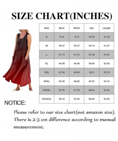 Womens Summer Dresses 2024 Casual Floral Print Boho Beach Sundress O Neck Sleeveless Loose Maxi Dress with Pockets 16-light P...