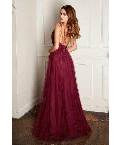 Tulle Long Prom Dresses Spaghetti Strap Deep V-Neck Sexy Split Formal Evening Party Gowns. Coral $36.25 Dresses