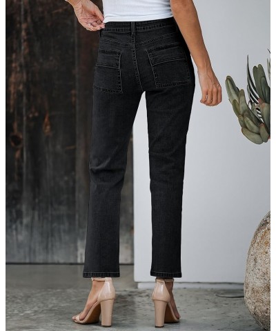 Jeans for Women Fashion Cargo Pants High Waisted Stretch Straight Leg Distressed Denim Pants Vintage Black $22.05 Jeans