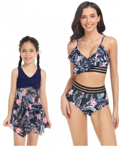 Matching Family Swimsuit Set Mommy and Me High Waisted Bikini Bathing Suit Two Piece V Neck Girls Swimsuit Girl 3 $9.50 Swims...