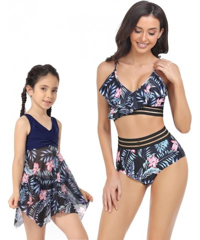 Matching Family Swimsuit Set Mommy and Me High Waisted Bikini Bathing Suit Two Piece V Neck Girls Swimsuit Girl 3 $9.50 Swims...