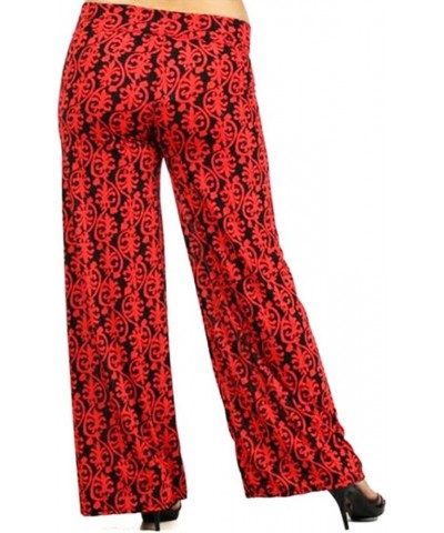 Women's Palazzo Pants High Waisted Foldover Pink Black Damaskan $19.20 Pants