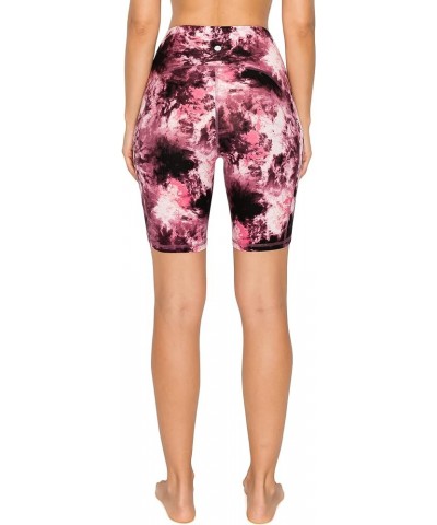 Women's 10"/ 8"/ 5"/ 2" High Waist Active Running Shorts, Womens Biker Shorts 8"-w/ pockets Firebrick Tie Dye $8.66 Shorts