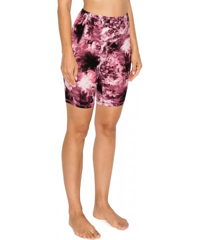 Women's 10"/ 8"/ 5"/ 2" High Waist Active Running Shorts, Womens Biker Shorts 8"-w/ pockets Firebrick Tie Dye $8.66 Shorts