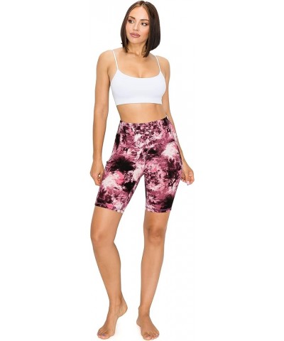 Women's 10"/ 8"/ 5"/ 2" High Waist Active Running Shorts, Womens Biker Shorts 8"-w/ pockets Firebrick Tie Dye $8.66 Shorts