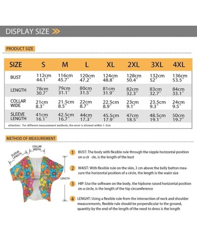 JooMeryer Women Van Gogh Kimono Cardigan Starry Night Print Half Sleeve Chiffon Cover Ups Art Colorful Flower $17.50 Swimsuits