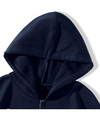 Oversized Sweatshirts For Women Loose Fit Casual Full Zip Up Hoodie Fleece Hood Fall Fashion Clothes Long Sleeve Tops A01navy...