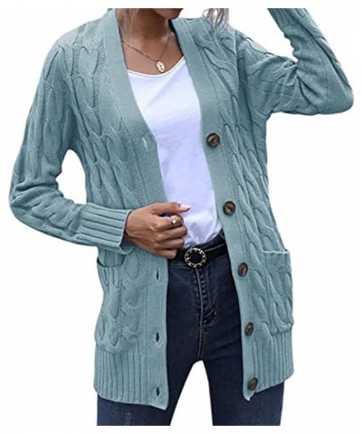 Cardigan Sweaters for Women Open Front Button Down Cardigan Cable Knit Tops Outwear Fall Trendy Casual Long Sleeve Coat Light...