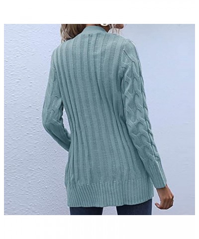 Cardigan Sweaters for Women Open Front Button Down Cardigan Cable Knit Tops Outwear Fall Trendy Casual Long Sleeve Coat Light...