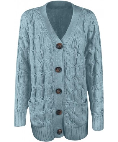 Cardigan Sweaters for Women Open Front Button Down Cardigan Cable Knit Tops Outwear Fall Trendy Casual Long Sleeve Coat Light...