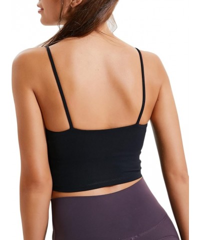 Sports Bras for Women Longline Padded Crop Tops Running Fitness Yoga Workout Tank Top with Built in Bra Cami Bra Tops Black $...