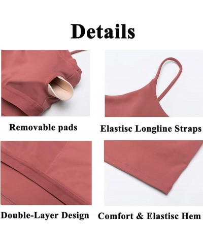 Sports Bras for Women Longline Padded Crop Tops Running Fitness Yoga Workout Tank Top with Built in Bra Cami Bra Tops Black $...
