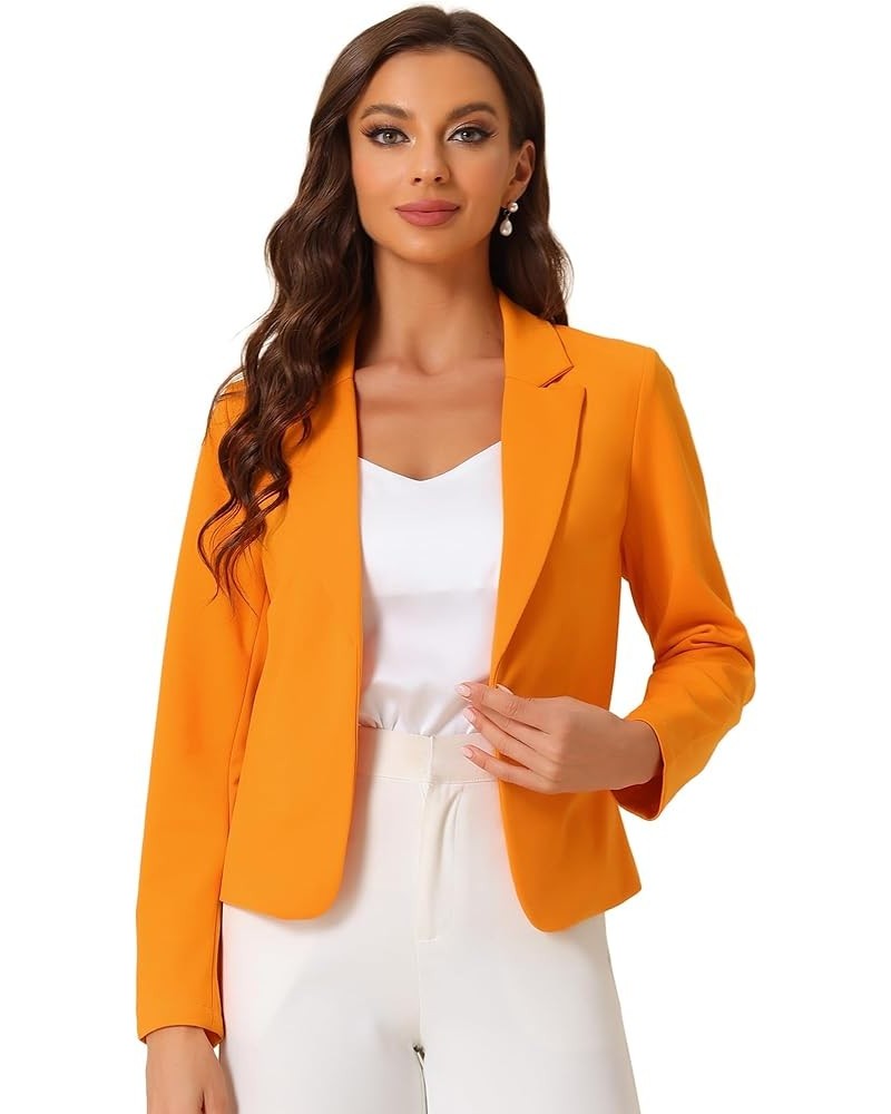 Business Blazer for Women's Work Office Open Front Casual Dressy Suit Jackets Orange $18.87 Blazers