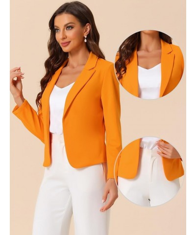 Business Blazer for Women's Work Office Open Front Casual Dressy Suit Jackets Orange $18.87 Blazers