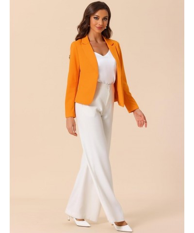 Business Blazer for Women's Work Office Open Front Casual Dressy Suit Jackets Orange $18.87 Blazers