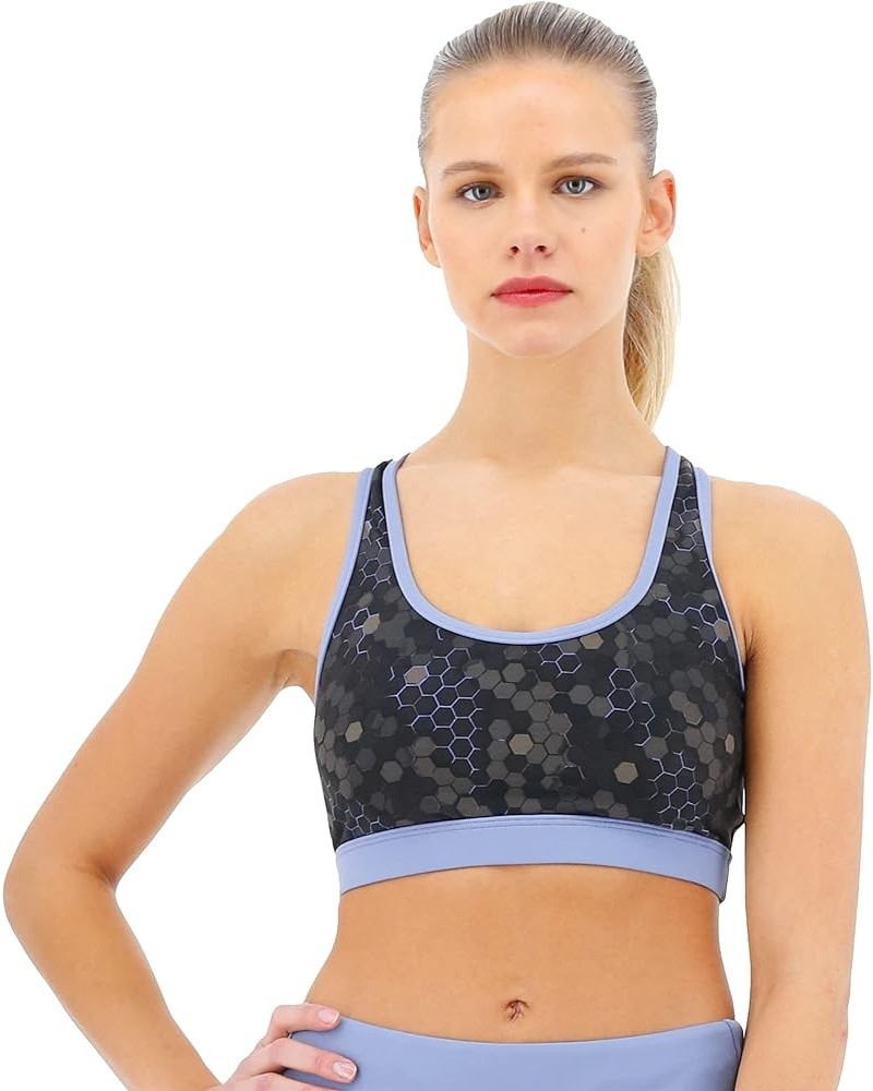Women's Standard Durafast Elite Lyn Racerback Swim Top Black Carbon Hex $26.54 Swimsuits