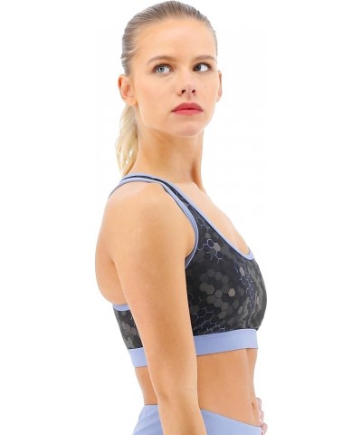 Women's Standard Durafast Elite Lyn Racerback Swim Top Black Carbon Hex $26.54 Swimsuits