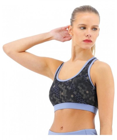 Women's Standard Durafast Elite Lyn Racerback Swim Top Black Carbon Hex $26.54 Swimsuits