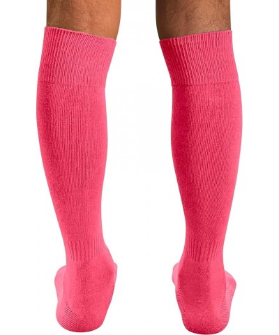 Premium Quality Unisex Knee High Sports Cushioned Athletic Baseball Softball Hockey Socks Bright Pink $7.40 Socks