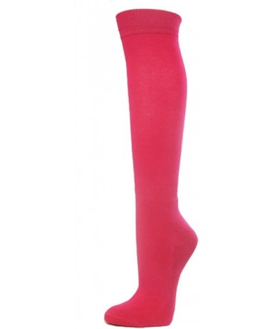 Premium Quality Unisex Knee High Sports Cushioned Athletic Baseball Softball Hockey Socks Bright Pink $7.40 Socks