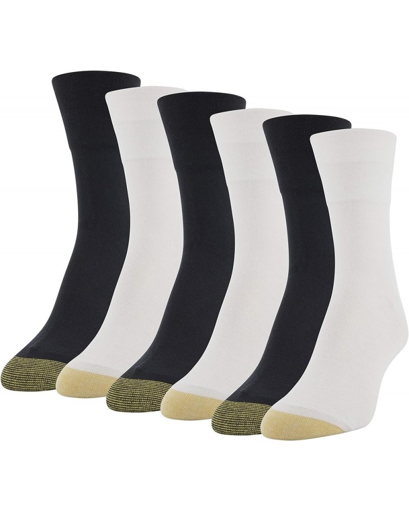 Women's Ultra Soft Mid Crew Socks, 6-Pairs White/Black $11.10 Socks