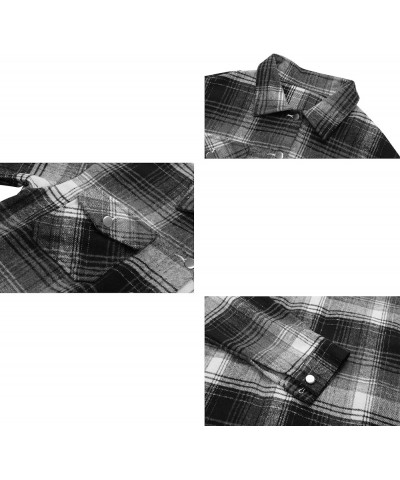 Womens Flannel Shacket Boyfriends Corduroy Button Down Plaid Shirts Fall Clothing Tops S-3XL Ab-gradual Black $11.79 Blouses