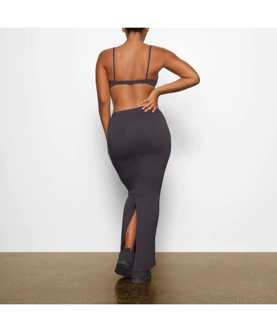 Y2k 2 Piece Maxi Skirt Set for Women Sexy Bodycon Sleeveless Crop Top High Waist Long Skirts Going Out Outfit C-3 Gray $10.19...