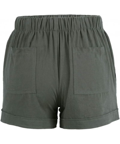 Women Comfy Drawstring Casual Elastic Waist Pocketed Shorts,S-3XL B-green $15.38 Activewear