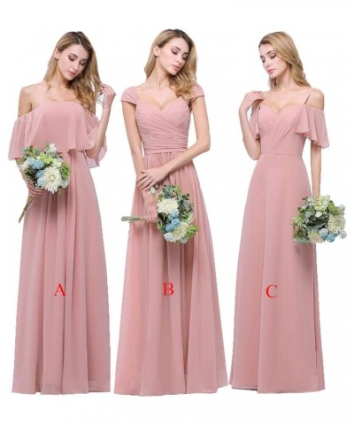 Chiffon Bridesmaid Dresses Long for Women Girls to Wedding Party Gown Burgundy B $33.00 Dresses