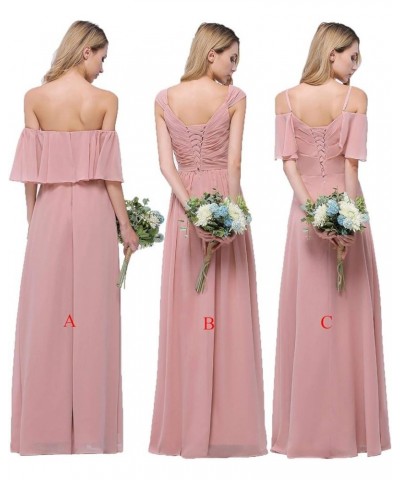 Chiffon Bridesmaid Dresses Long for Women Girls to Wedding Party Gown Burgundy B $33.00 Dresses