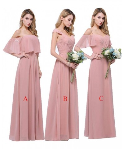 Chiffon Bridesmaid Dresses Long for Women Girls to Wedding Party Gown Burgundy B $33.00 Dresses