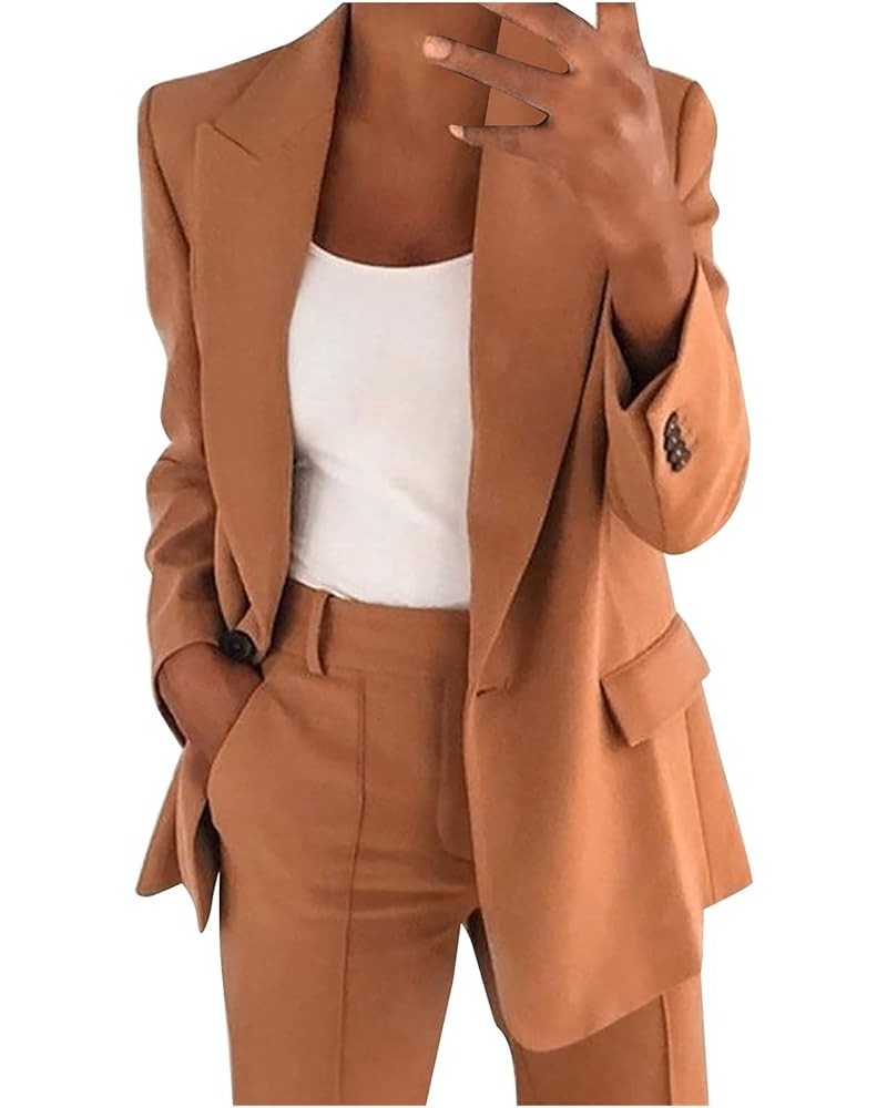 Blazers for Women Fashion Dressy Long Sleeve Blazer Open Front Cardigan Plus Size Double Breasted Jacket 1318-nfhhse-c-khaki ...